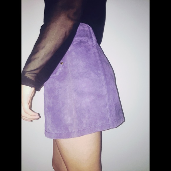 Suede mini skirt