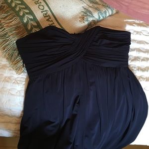 J Crew Liquid Jersey Long Navy Dress