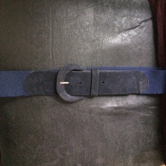 VINTAGE navy blue suede belt - Picture 1 of 3