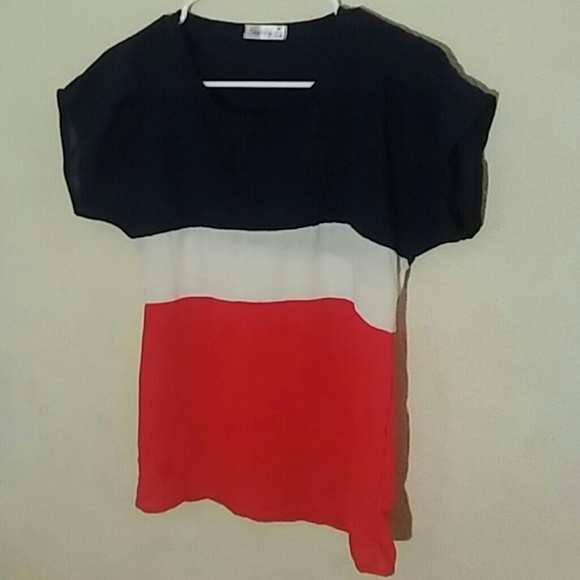 Blue White Red Shirt