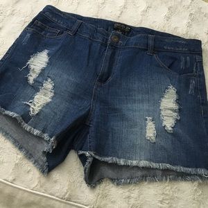 Forever 21 plus distressed jean shorts