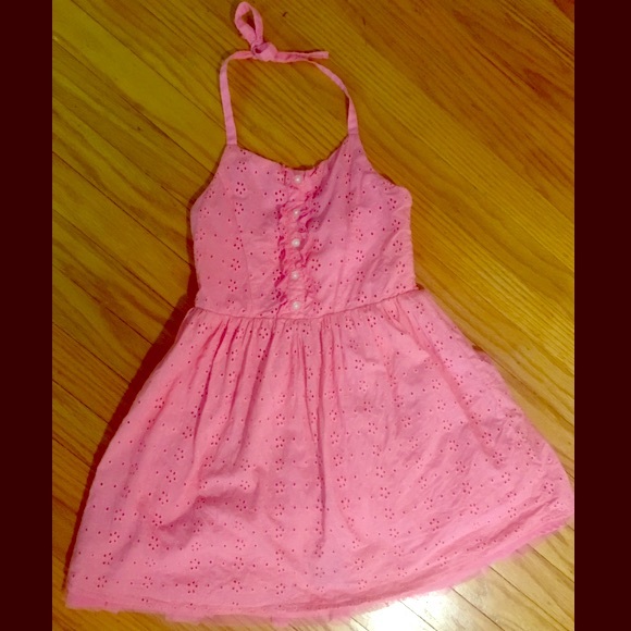Cherokee Girls Pink Eyelet Dress w/ Tulle Size Med