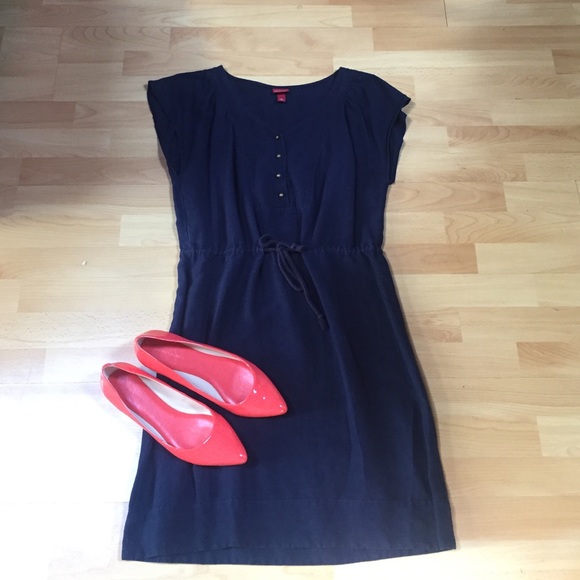 Navy Draw String Dress