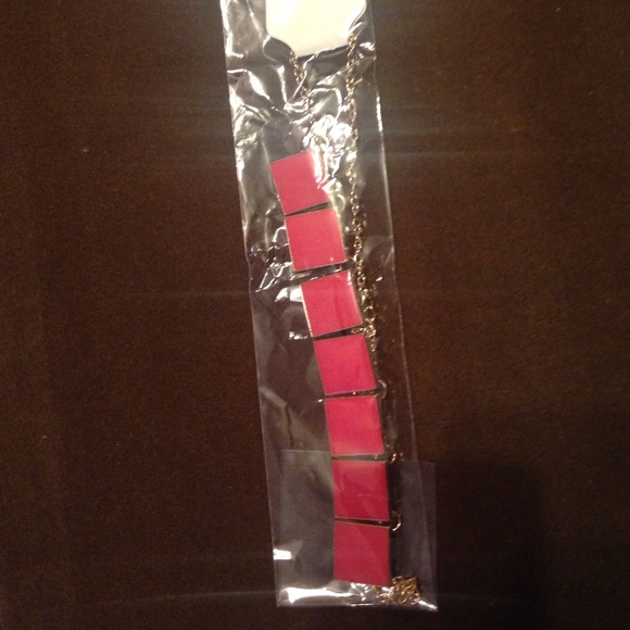 Pink Square Statement Necklace - image 2