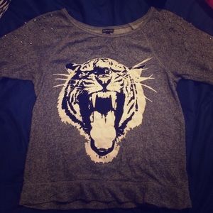 Gray Express tiger Sweater