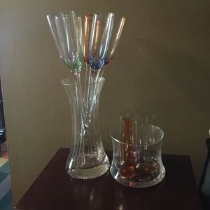 Champagne glasses and shot glasses