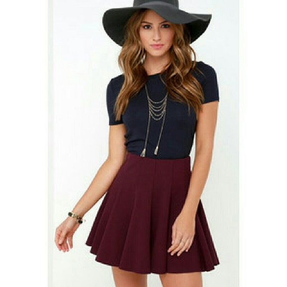 Burgundy circle skirt