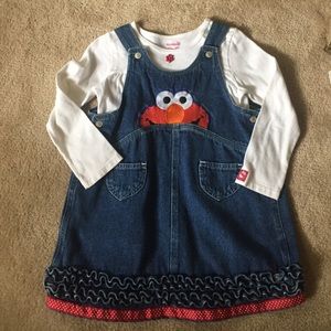 Toddler Elmo Denim Jumper