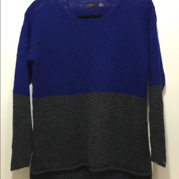 Blue and gray sweater
