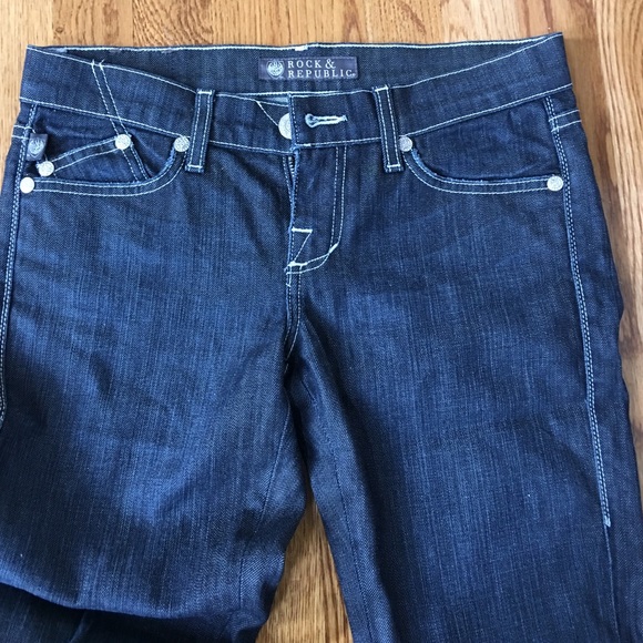 Rock & Republic Jeans with White Stitching - Picture 2 of 3