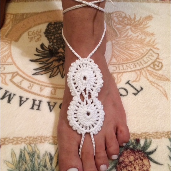 Beautiful crochet anklet.