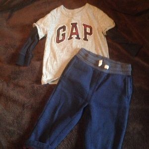 Baby Gap sweatpants and shirt.