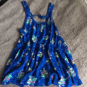 Hollister Blue Floral Tank Top Flowy Shirt