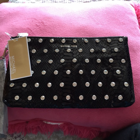 Michael Kors studded black clutch. Stunning💋