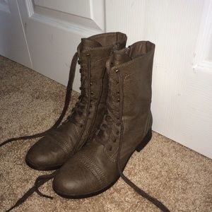 light brown combat boots