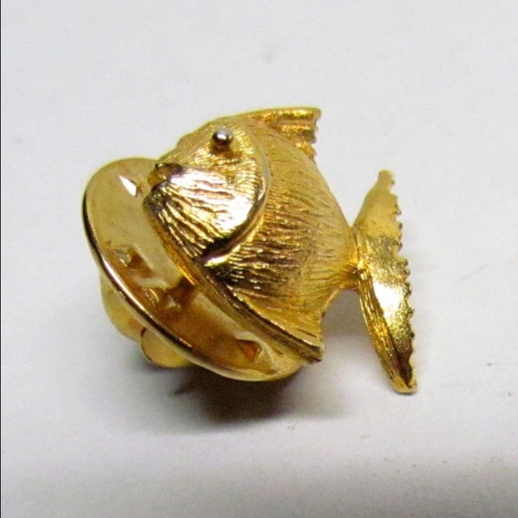 Gold tone fish pin