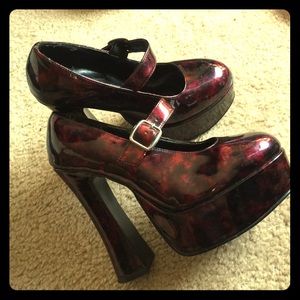 Sexy Vintage Goth Platform MaryJane Heels EUC
