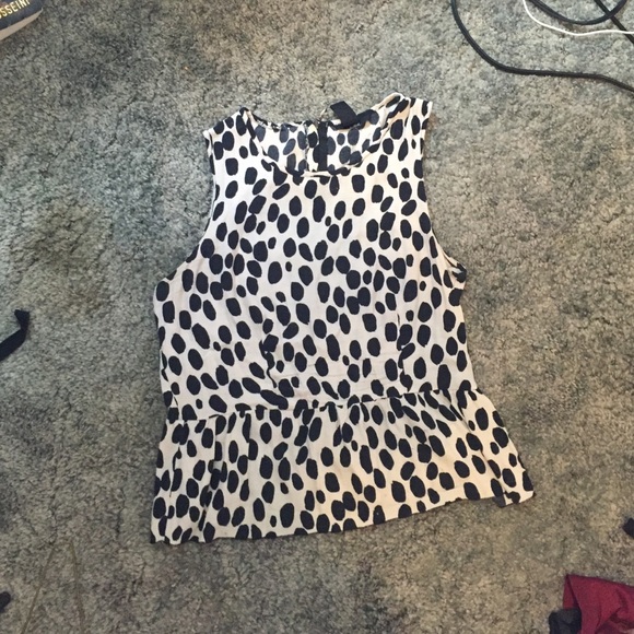 Well loved black and white peplum H&M shirt