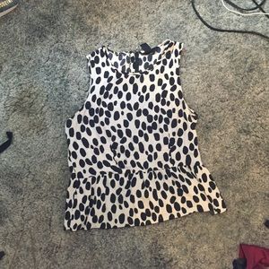 Well loved black and white peplum H&M shirt