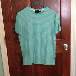 Aqua striped men's tee