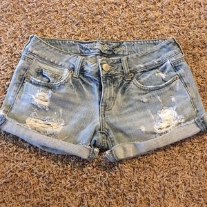Distressed Jean shorts