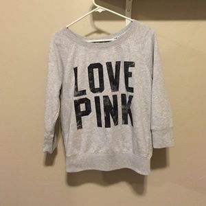 Pink 3/4 sleeve sweatshirt