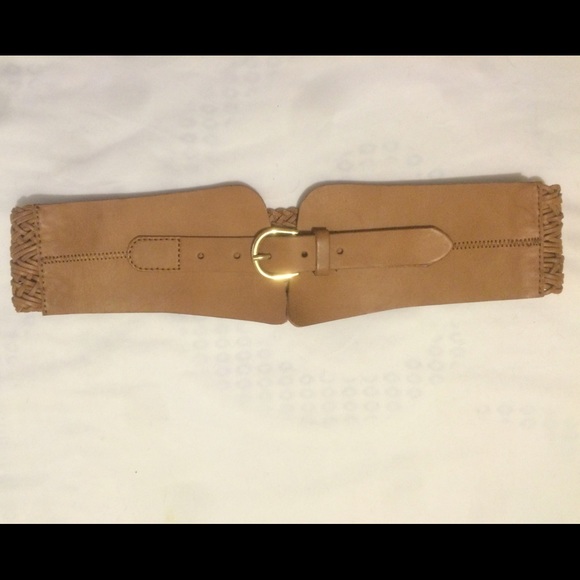 Leather wide belt