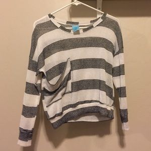 Black and white knit sweater