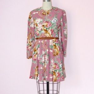 Vintage Floral Printed Party Dress