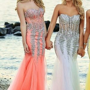 Coral evening gown