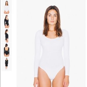 🔮WHITE Cotton Spandex Long Sleeve Bodysuit🔮