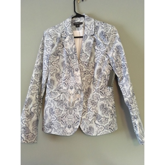 NWT one button blue paisley blazer