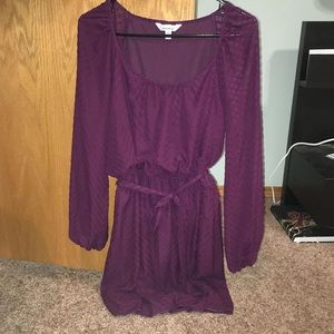 Long sleeve purple dress