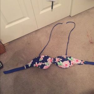 Floral bandeau bikini top