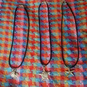Bundle of 3 Black Cord Necklaces