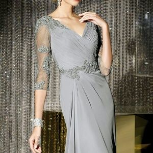 Light gray evening gown