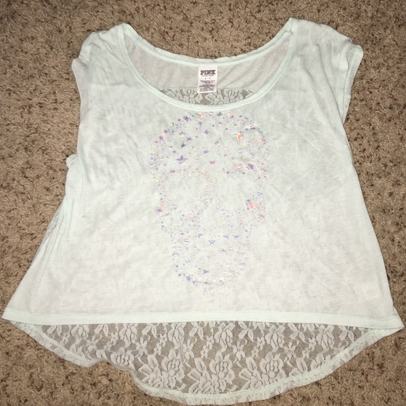 PINK skull and lace shirt