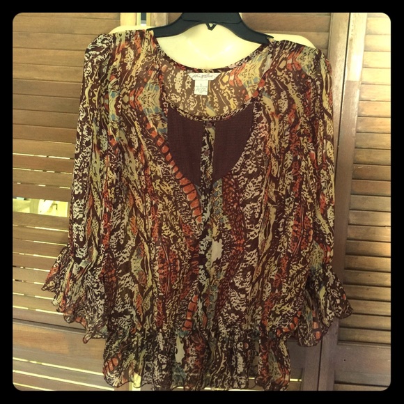 Sheer brown blouse