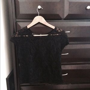 Lace zipper shirt
