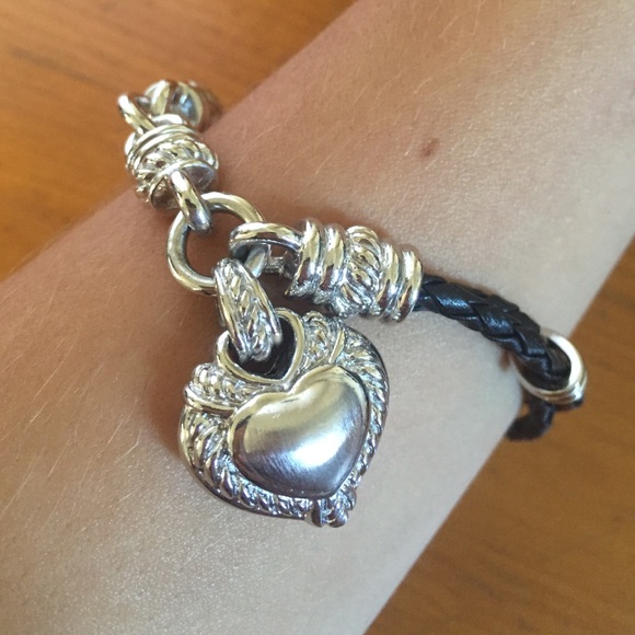 Black Leather Judith Ripka bracelet