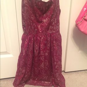 Maroon and gold dress