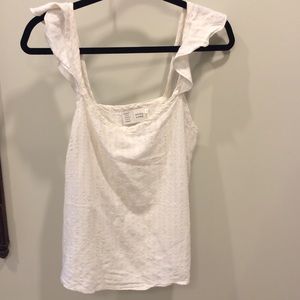 Anthropologie tank with flounce sleeves