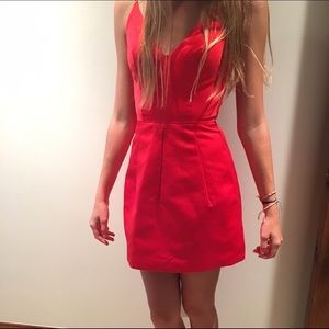 dior red mini dress