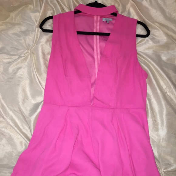 Deep V, pink romper from Tobi
