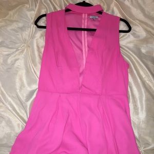 Deep V, pink romper from Tobi