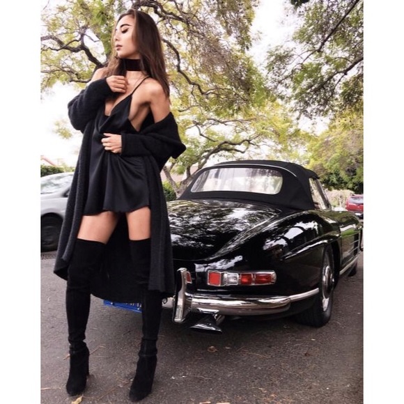 🚫SOLD Black Satin Slip Dress