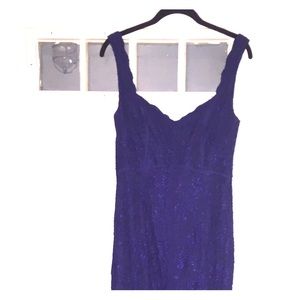 Long royal blue lace gown