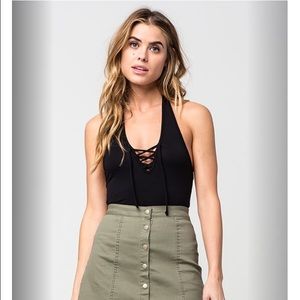 Lace up halter top