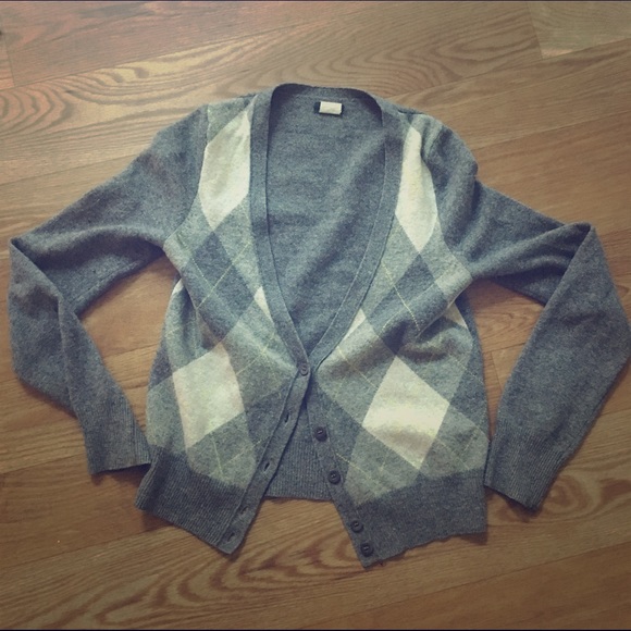 J.Crew wool & cashmere Argyle cardigan