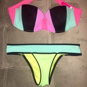 Victoria secret color block bikini